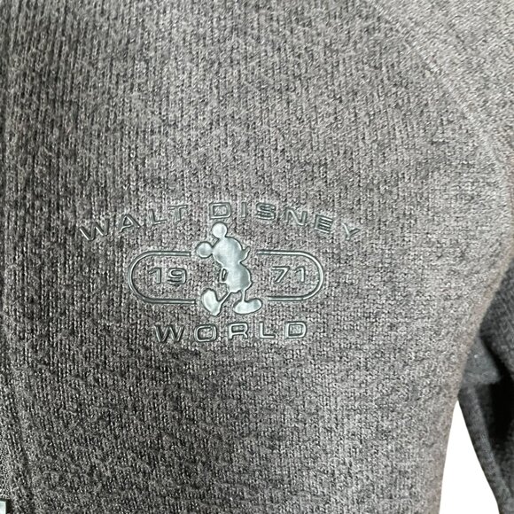 Disney Parks Men's Grey 1/4 Zip Pilled Pullover Sweater Small Walt Disney World - Picture 3 of 8